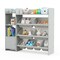 4-Tier Kids Bookshelf and Toy Storage Rack with 8 Toy Organizer Bins-Grey - 44.5" x 12" x 39.5"